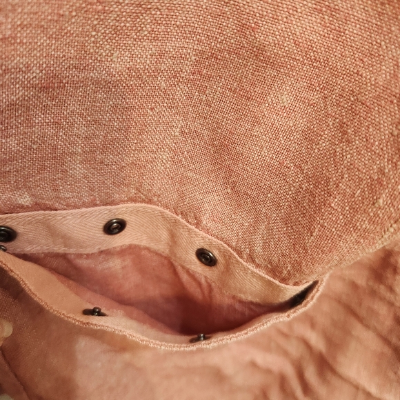 Flax Pink Linen Button Front Shirt Jacket Size Large - Picture 7 of 12